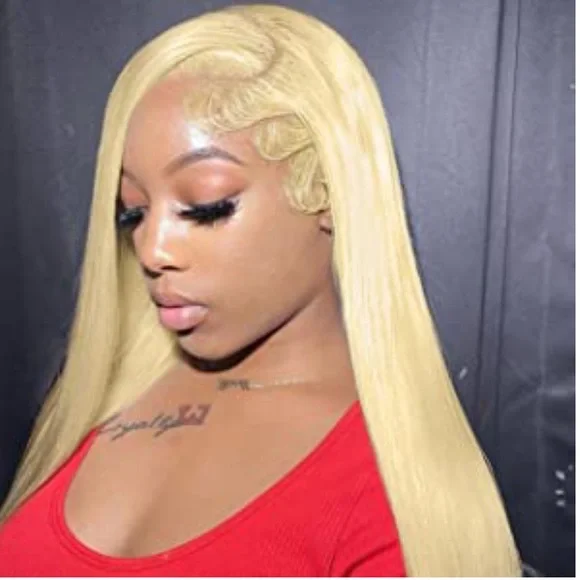 613 Blonde 22” Swiss Lace Front Wig 180% Density